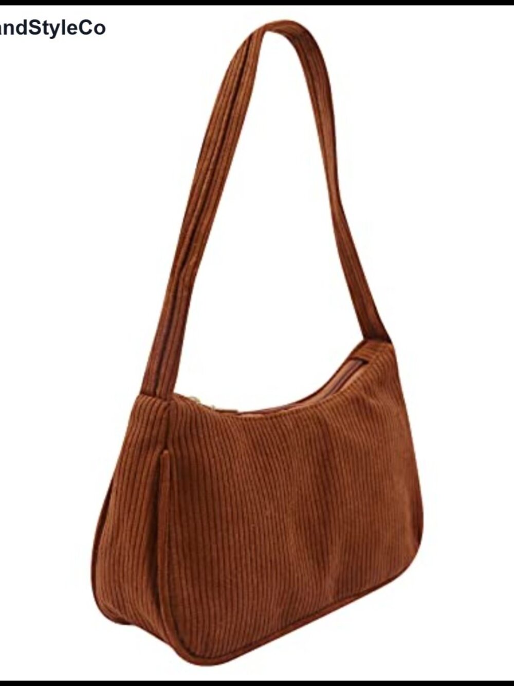 Vintage Chic Corduroy Tote Bag with Shoulder Strap Zipper